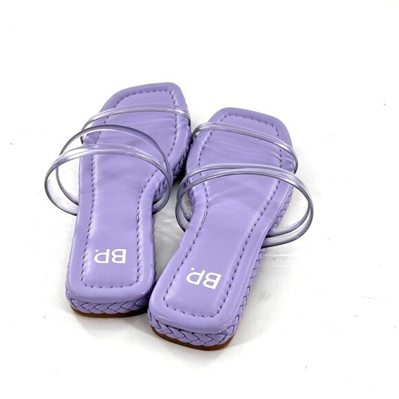 BP Viola Sandal 4 Purple NWOT Square Open Toe Jelly Flat Slide Travel Beach - Picture 3 of 4